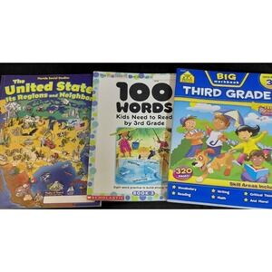 Lot of 3 New 3rd Grade Workbooks Reading Math Social Studies Scholastic